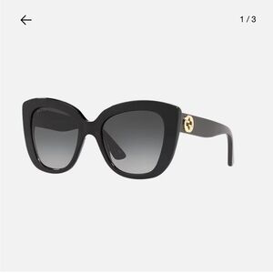 New Gucci Oversized Cat Eye Black Sunglasses - Model/Style GG0327S